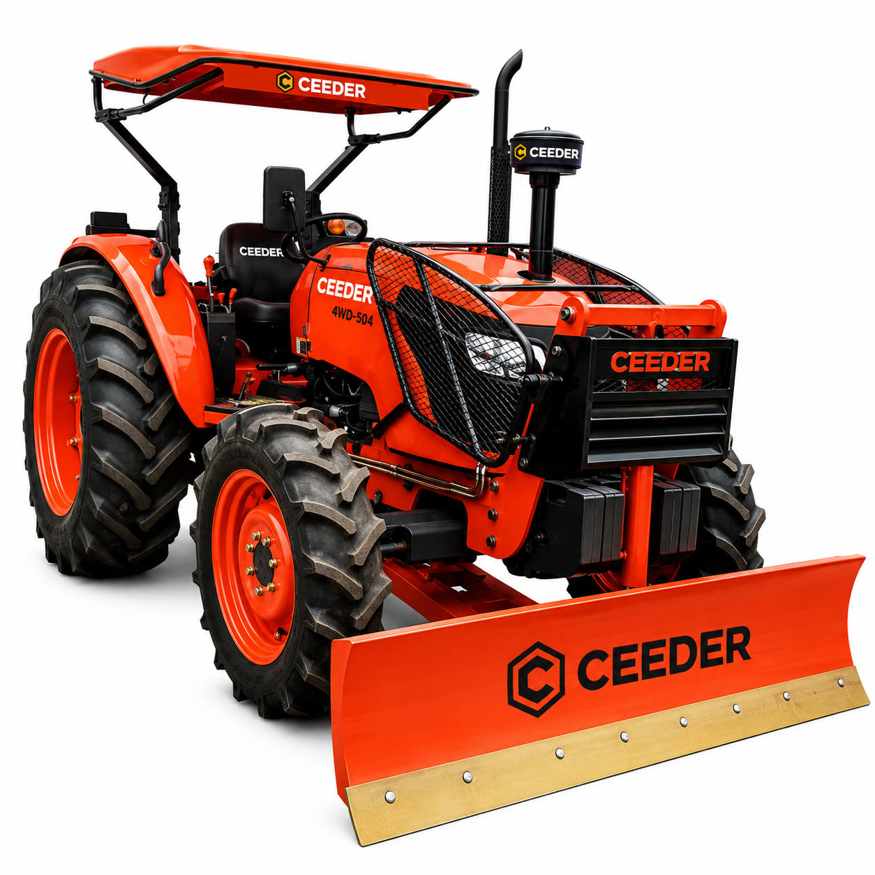 CEEDER 4WD Farm Tractor with Front Bulldozer Blade